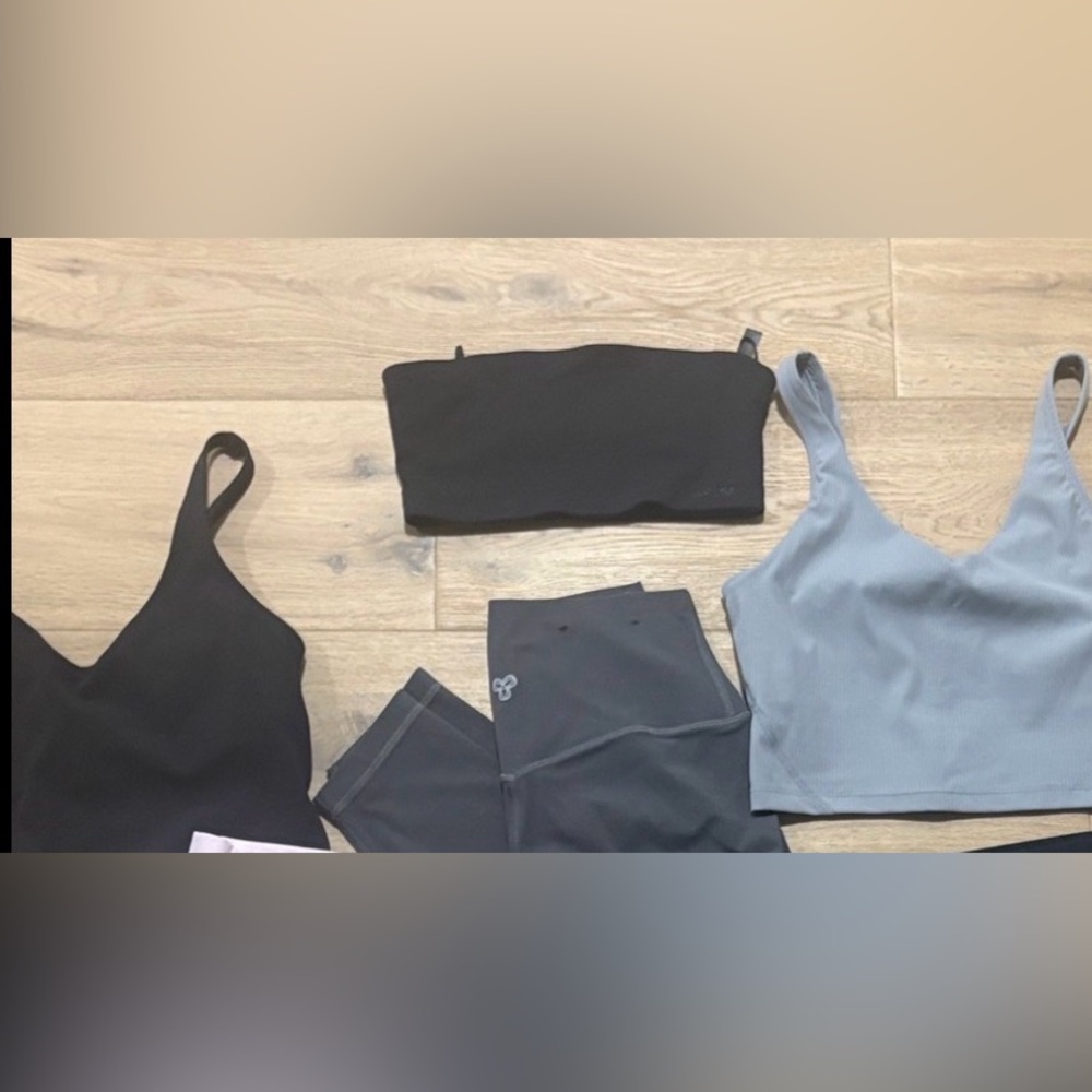 Lululemon Black EEUC Align Tank 6, Grey Align type tank ribbed EEUC, TNA pants